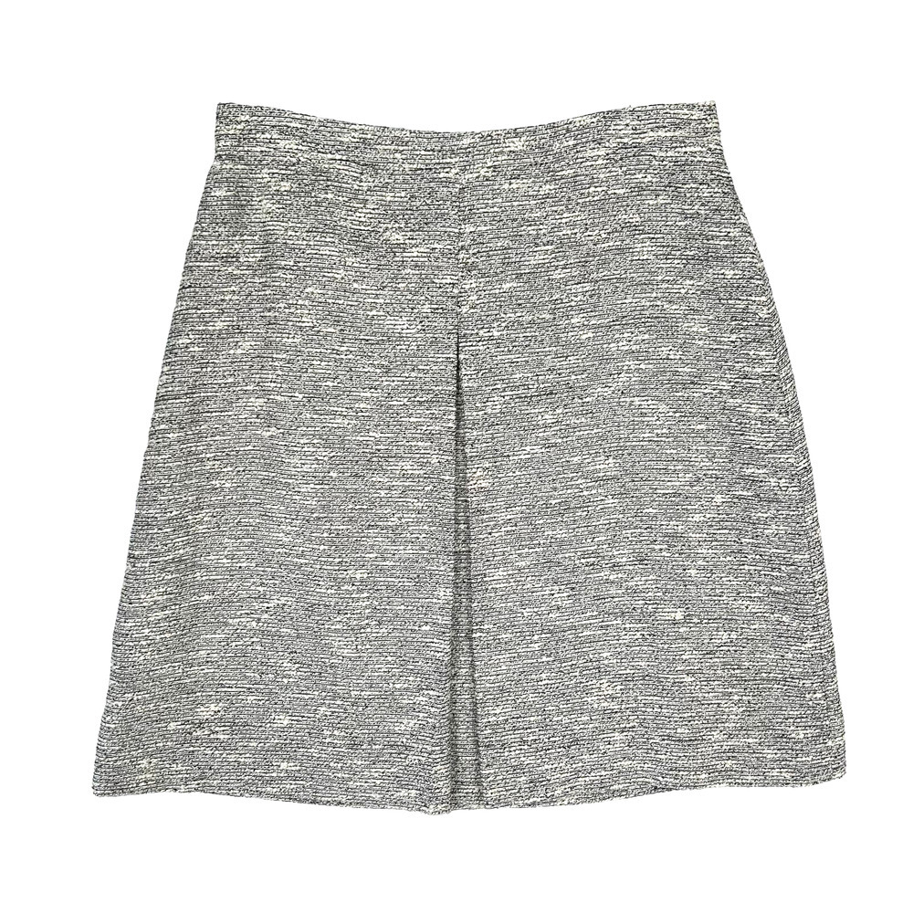 J. Crew Black White Tweed Vent Front Suit Skirt Womens 6